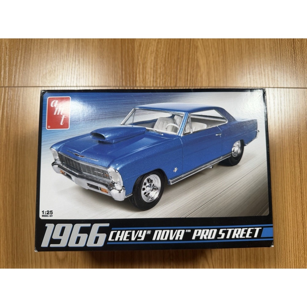 AMT 1966 Chevy Nova Pro Street 1:25 Model Kit AMT636 Open Box Unassembled
